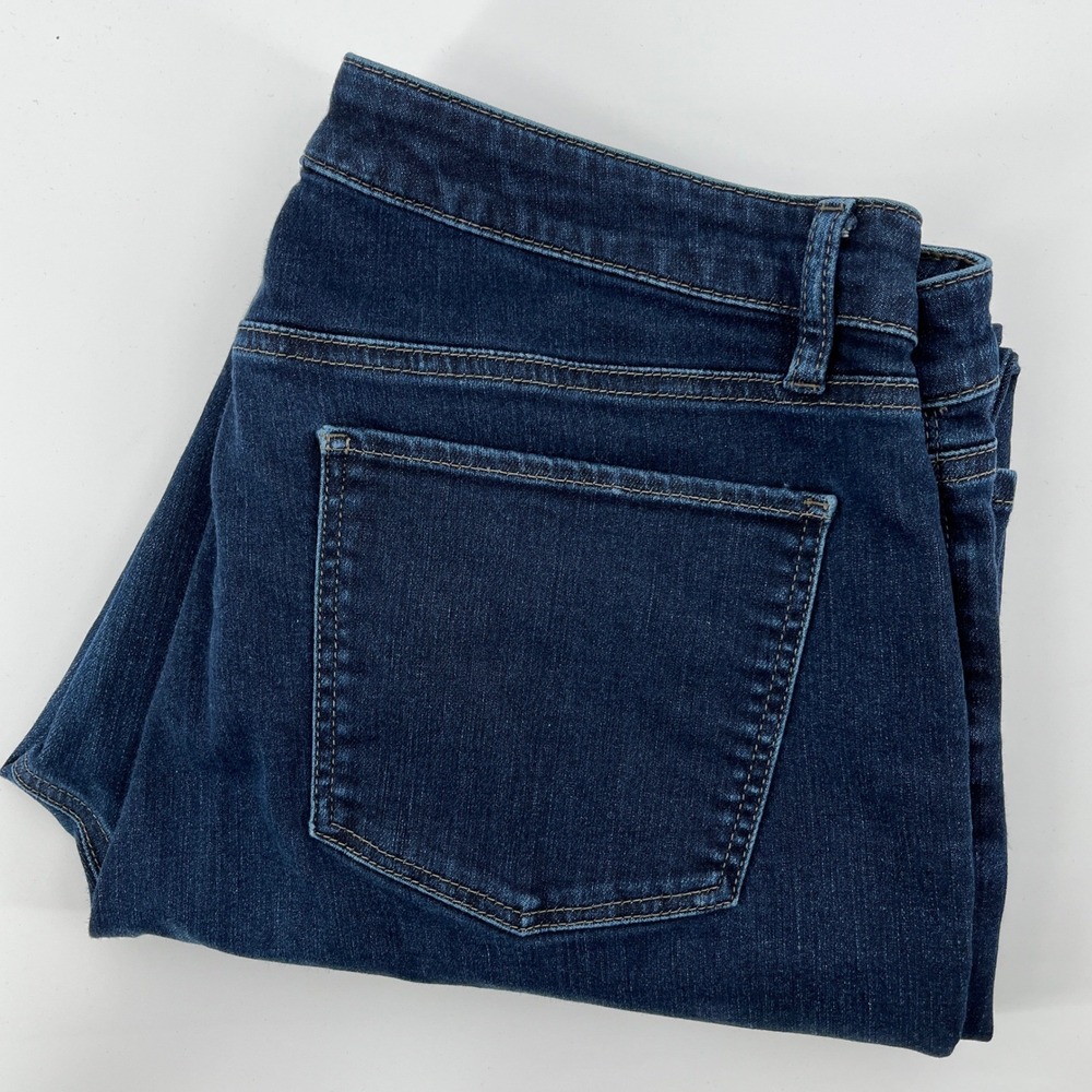 Talbots Flawless Five Pocket Dark Wash Straight Leg Jeans Womens Blue Denim